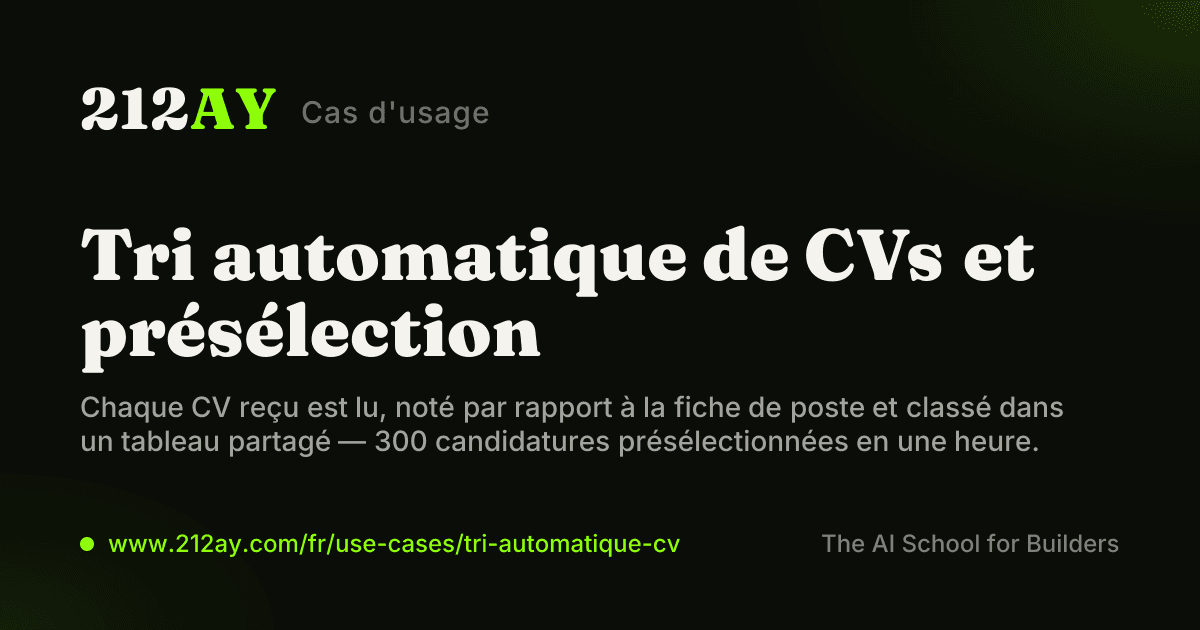 Tri automatique de CVs et présélection